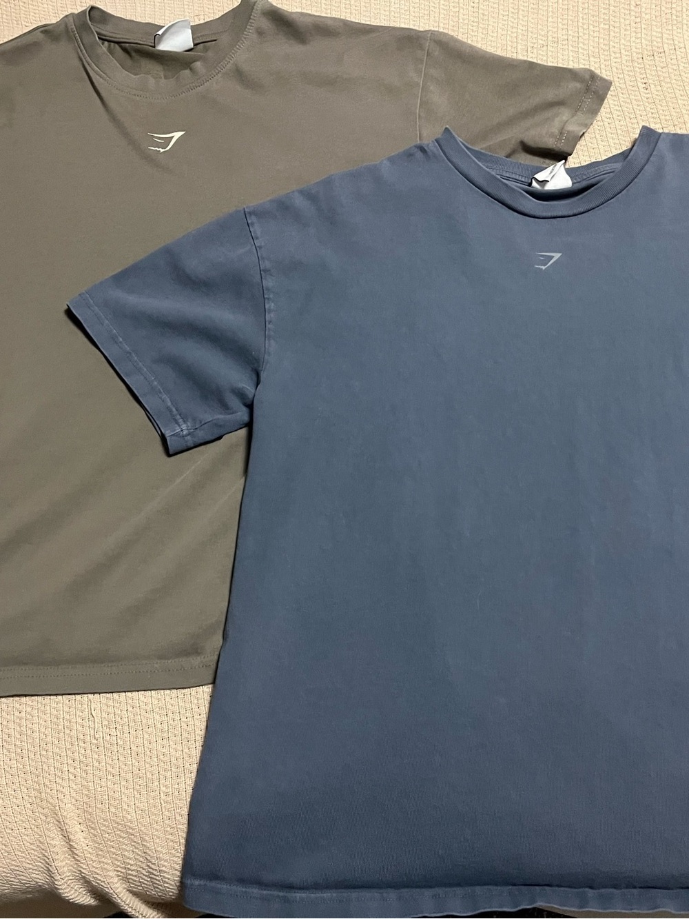 Gymshark Men's Short Sleeve Crew T-Shirts in Blue and Olive